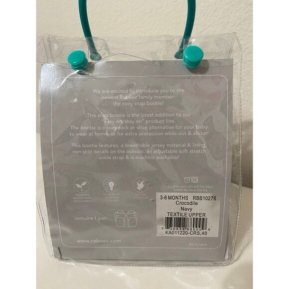 Robeez Crocodile Snap Booties Crib Shoes Size 3-6 Months NEW - Picture 3 of 3